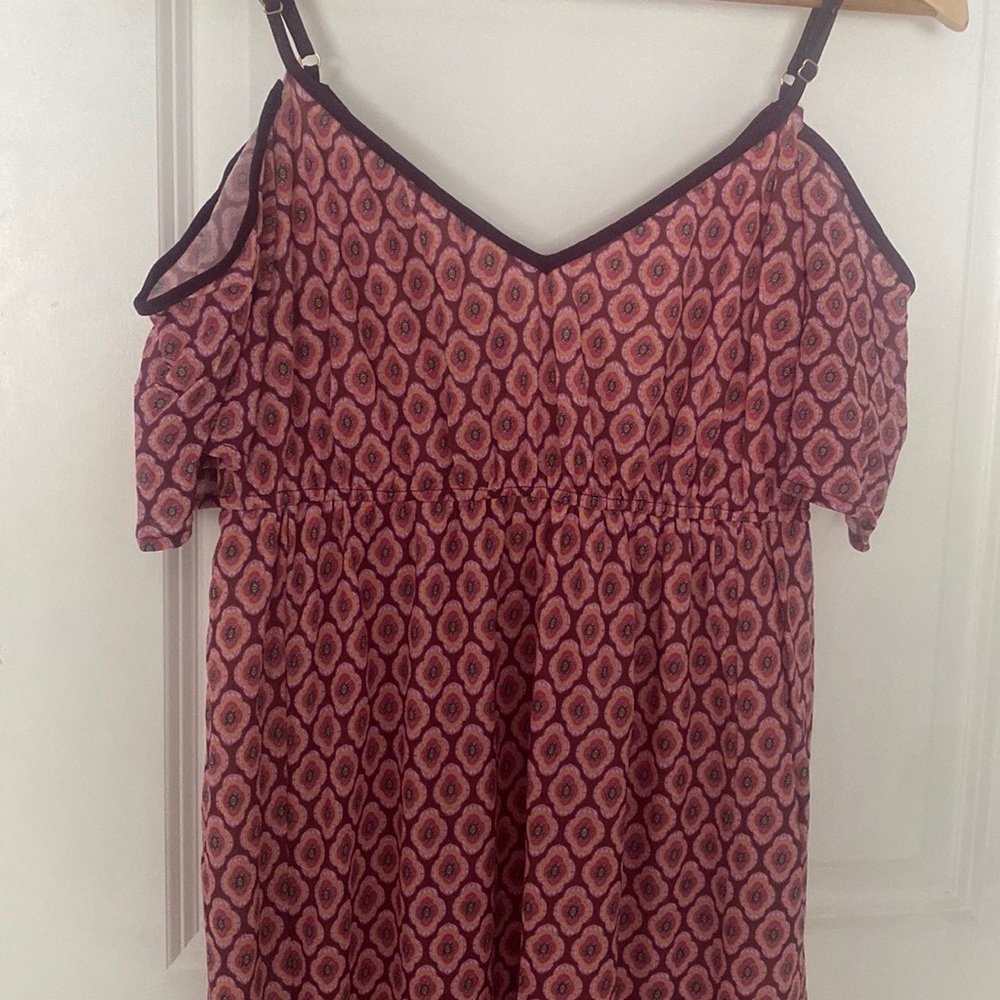 ONDADEMAR Pink and Black Patterned Maxi Dress